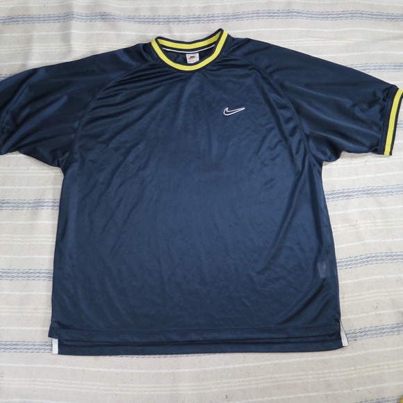 Nike Other - Vintage 90s NIKE Navy Blue Jersey Mesh Shirt Sz XL Men
